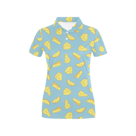 Cheese Pattern Print Design 04 Women's Polo Shirt