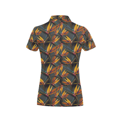 Bird Of Paradise Pattern Print Design 01 Women's Polo Shirt