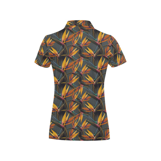 Bird Of Paradise Pattern Print Design 01 Women's Polo Shirt