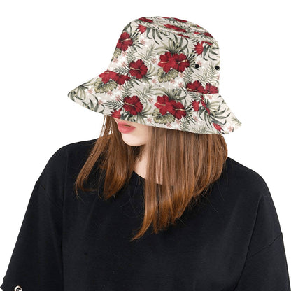 Hibiscus Print Design LKS3011 Unisex Bucket Hat