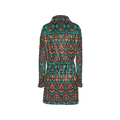 Aztec Pattern Print Design 04 Women's Fleece Robe