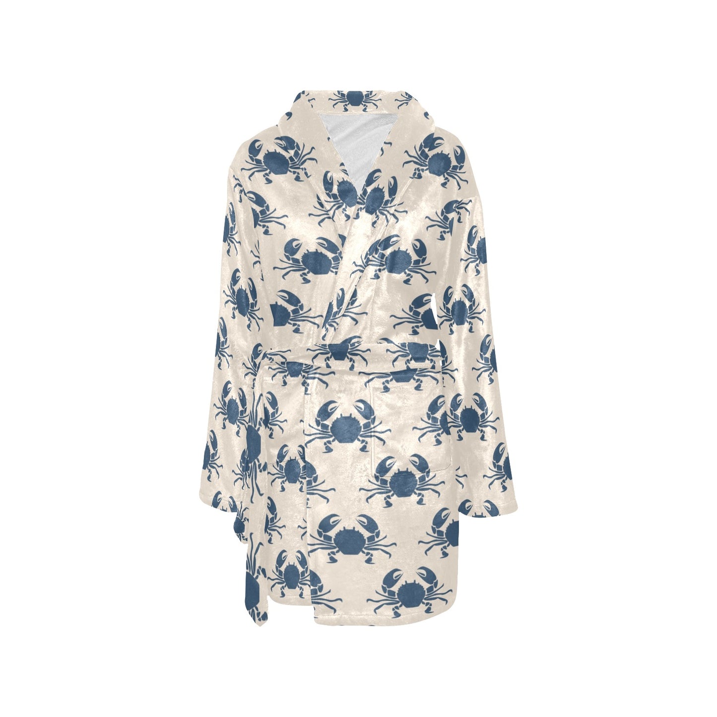 Crab Pattern Print Design 02 Women's Fleece Robe