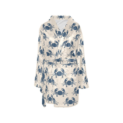 Crab Pattern Print Design 02 Women's Fleece Robe