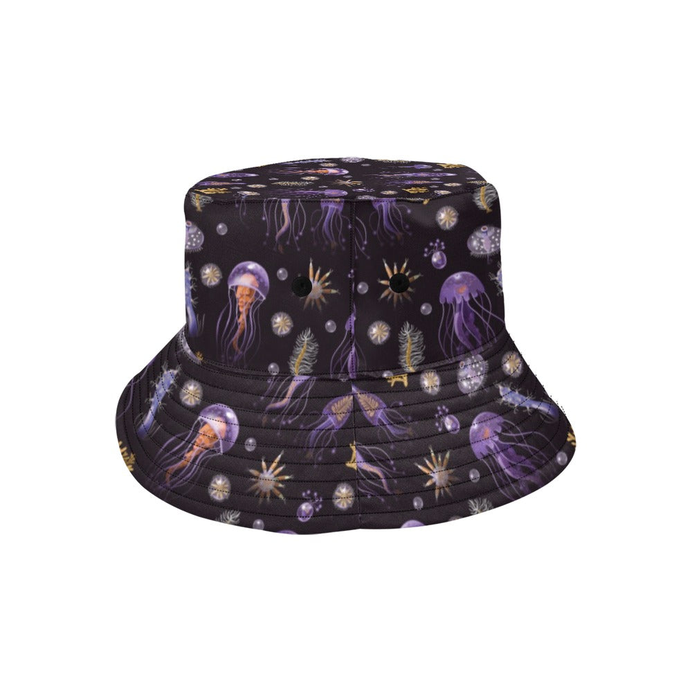 Seaweed With Jelly Fish Print Design LKS305 Unisex Bucket Hat