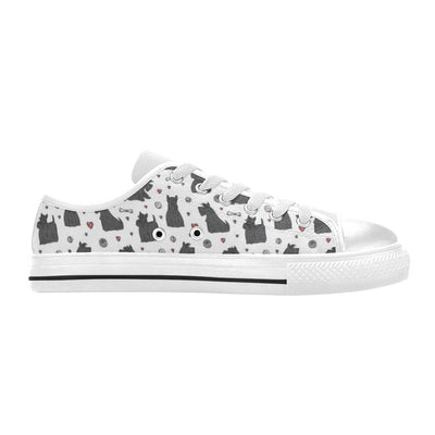 Scottish Terriers Print Design LKS3015 Women's White Low Top Shoes