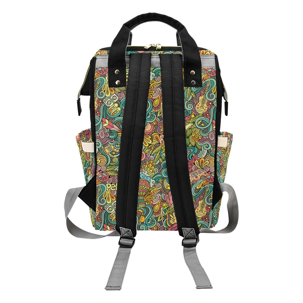 Hippie Print Design LKS302 Diaper Bag Backpack