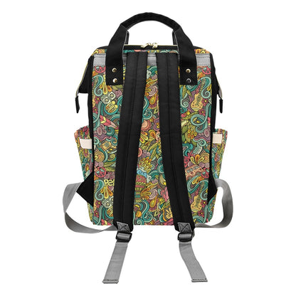 Hippie Print Design LKS302 Diaper Bag Backpack
