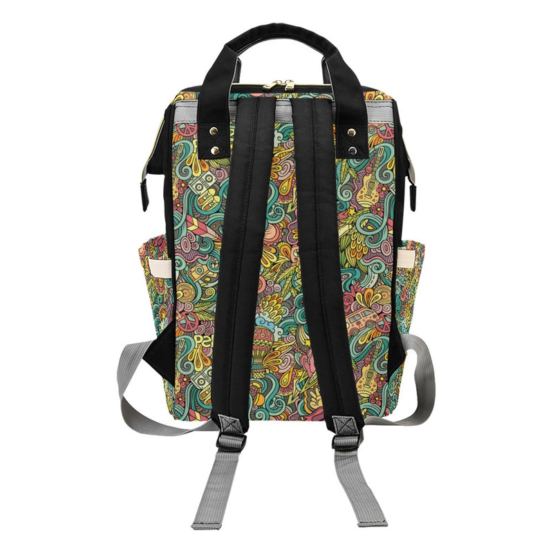 Hippie Print Design LKS302 Diaper Bag Backpack