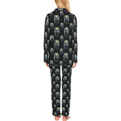 Angel with Wings Cute Design Print Women's Long Pajama Set