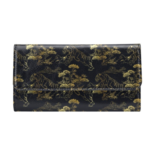 Tiger Japan Style Print Design LKS305 Women's Trifold Wallet