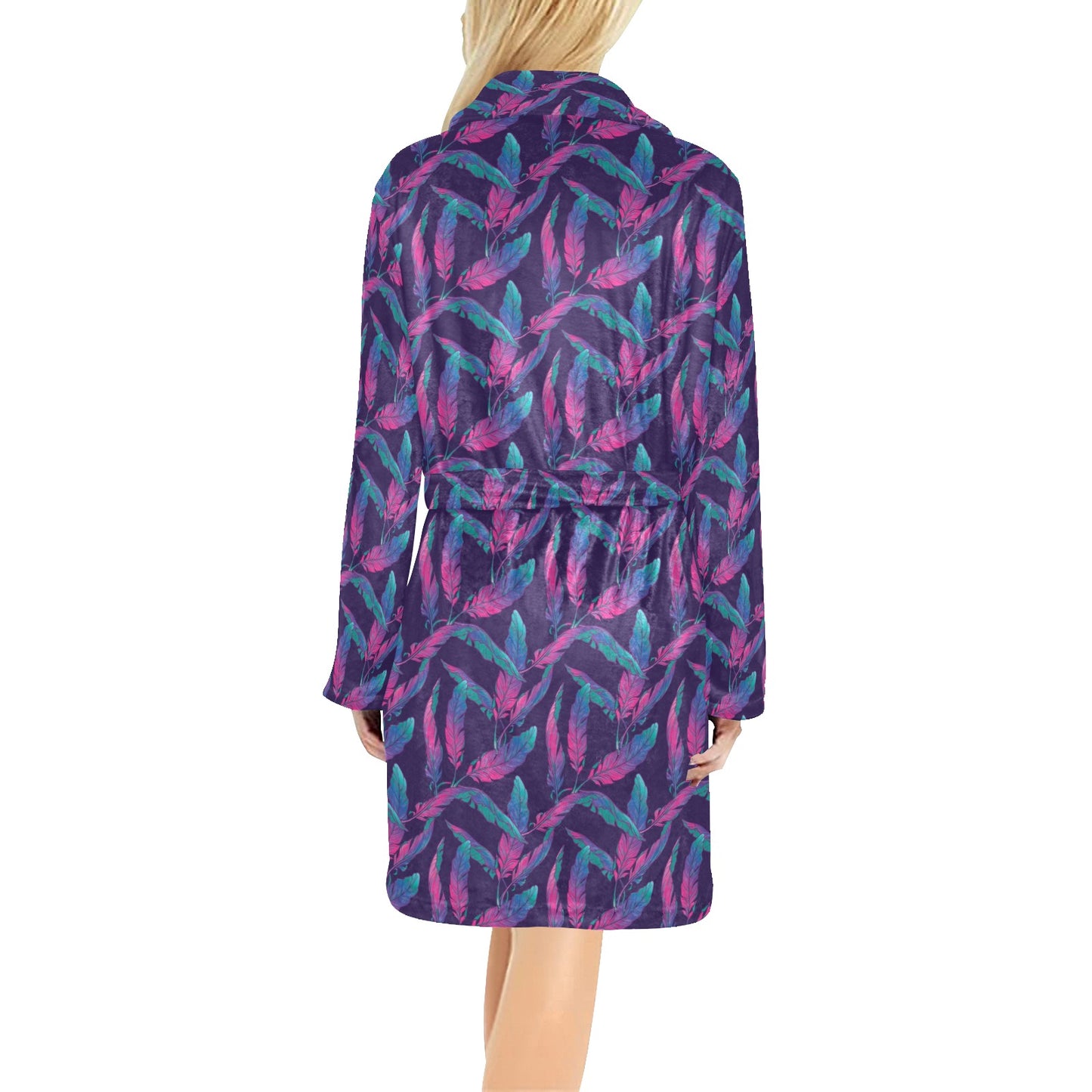 Banana Leaf Pattern Print Design 08 Women's Fleece Robe