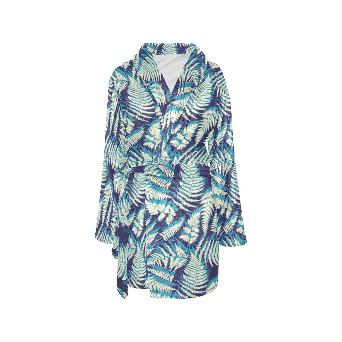 Fern Leave Summer Print Pattern Women's Fleece Robe