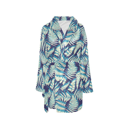 Fern Leave Summer Print Pattern Women's Fleece Robe