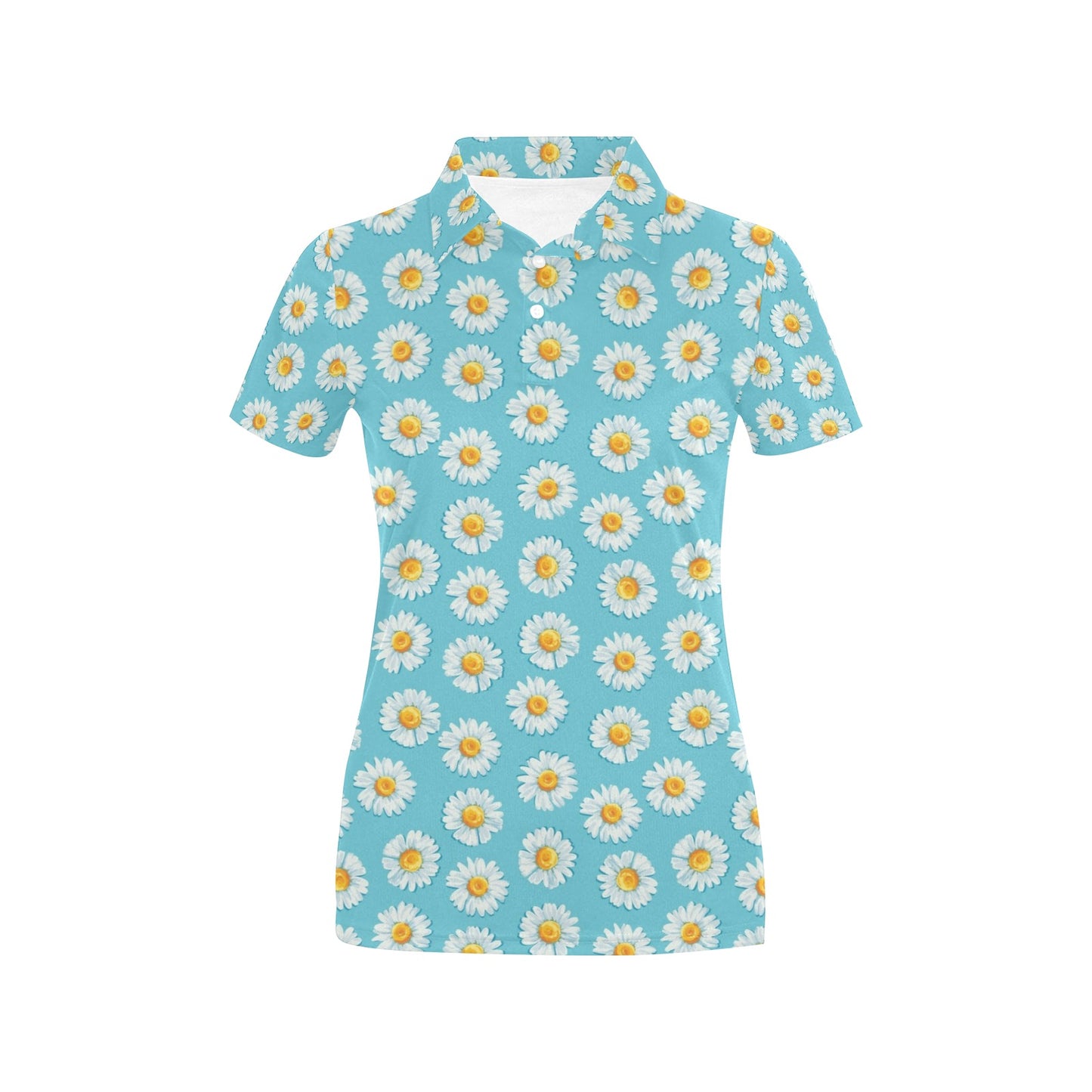 Daisy Pattern Print Design DS03 Women's Polo Shirt