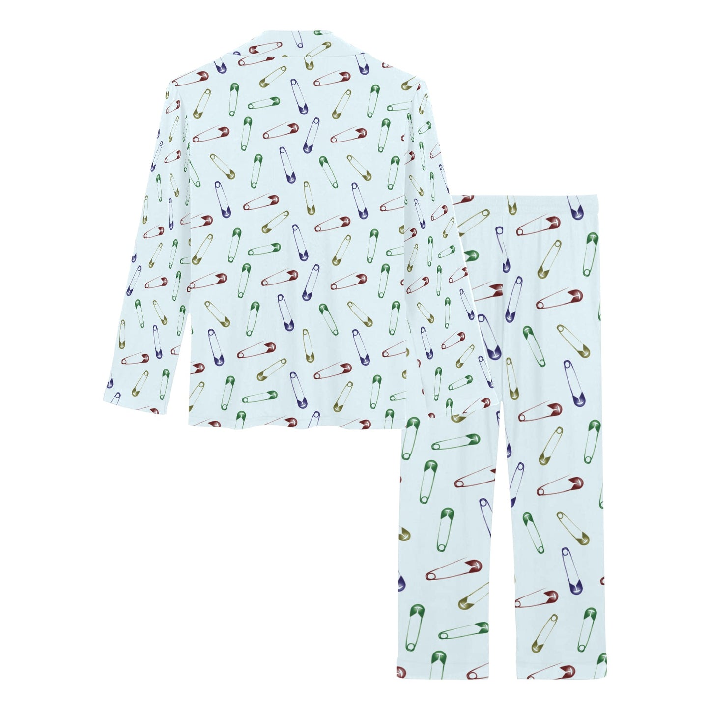 Safety Pin Print Design LKS303 Women's Long Pajama Set