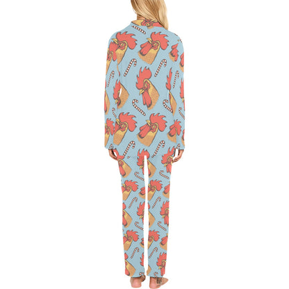 Rooster Pattern Print Design A05 Women's Long Pajama Set