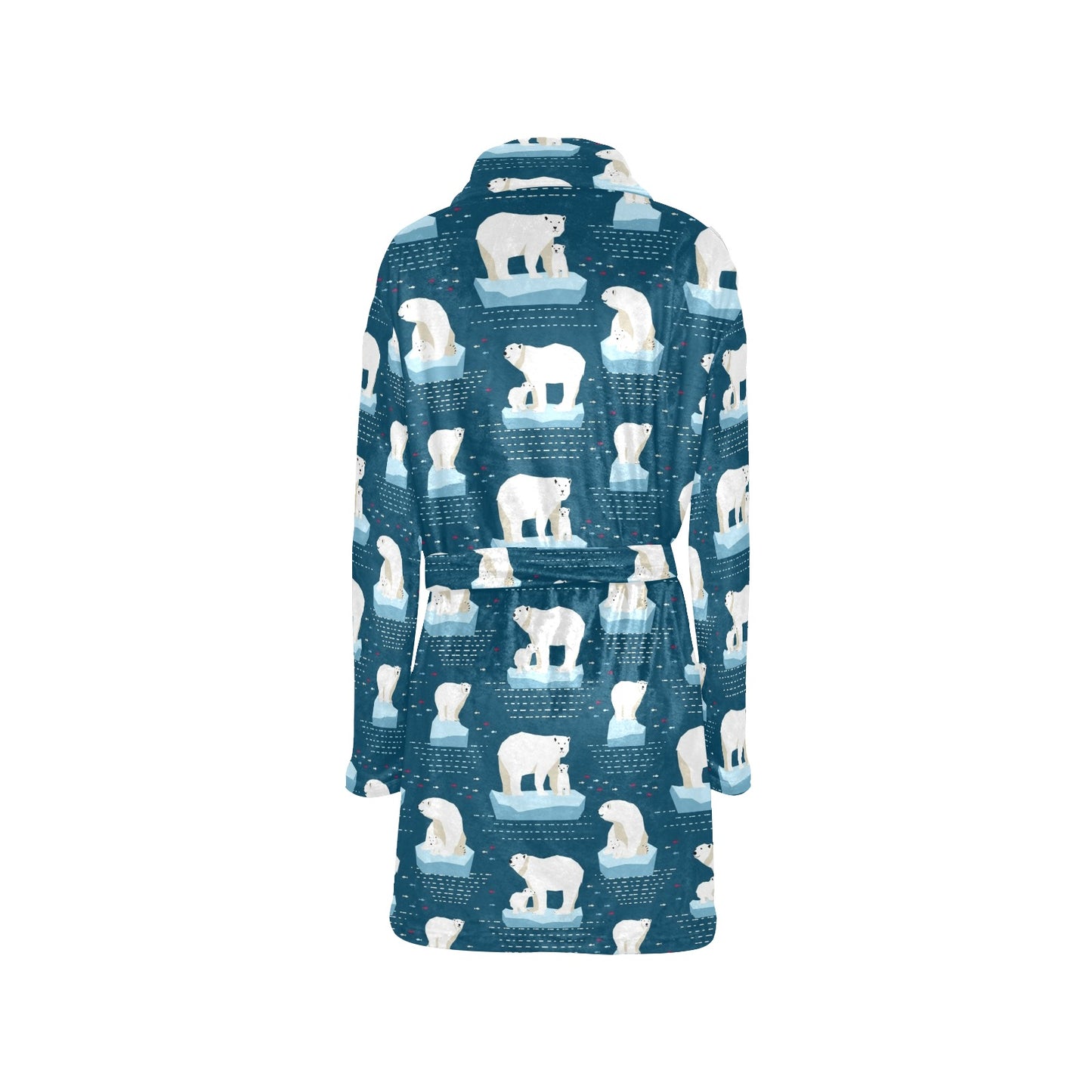 Polar Bear Pattern Print Design PB02 Women's Fleece Robe