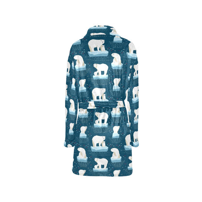 Polar Bear Pattern Print Design PB02 Women's Fleece Robe