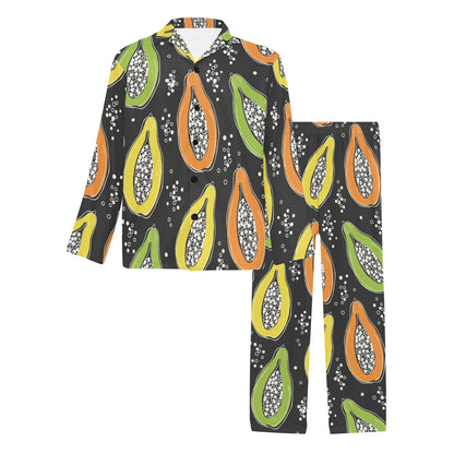 Papaya Pattern Print Design PP05 Men's Long Pajama Set