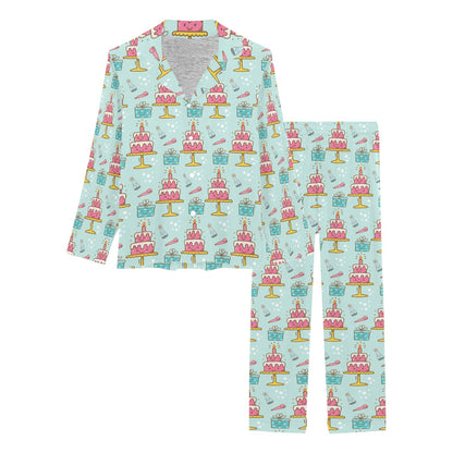 Cake Pattern Print Design 06 Women's Long Pajama Set