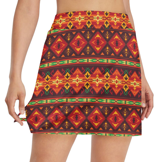 Southwest Pattern Print Design LKS309 17" Golf & Pickleball Skort with Pockets