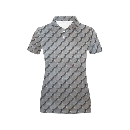 Armor Scales Pattern Print Design 03 Women's Polo Shirt