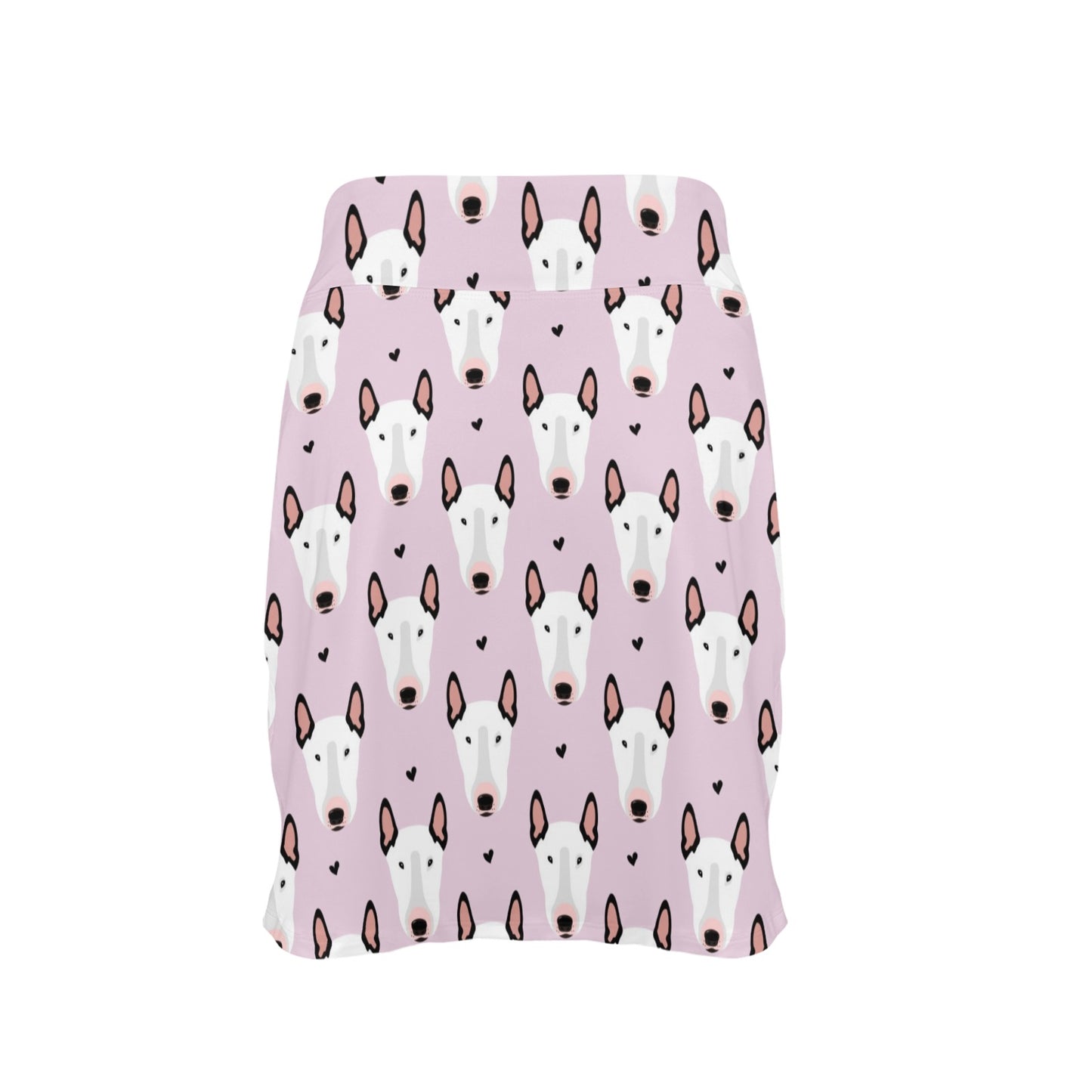 Bull Terrier Pink Print Pattern 17" Golf & Pickleball Skort with Pockets