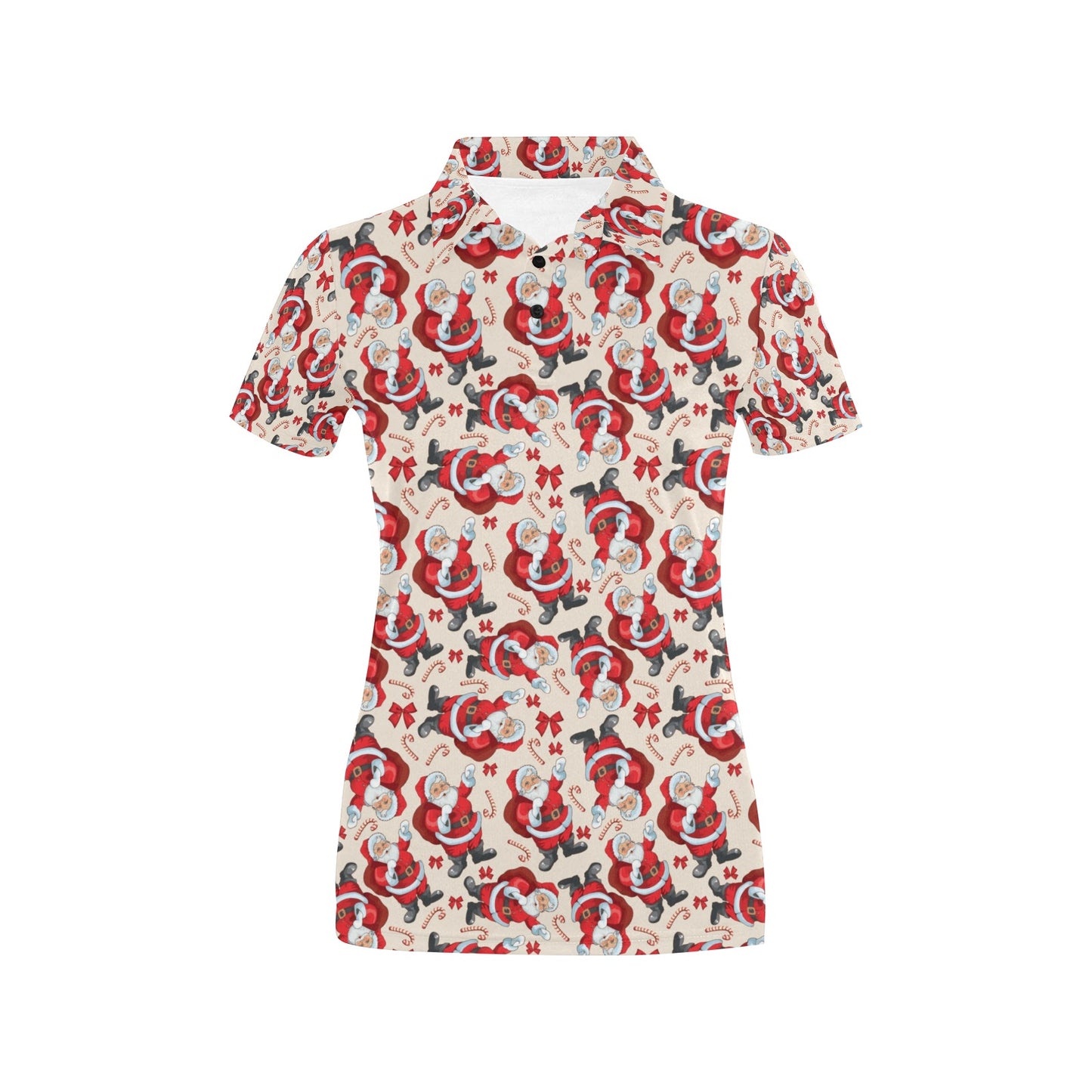 Santa Christmas Themed Print Design LKS302 Women's Polo Shirt