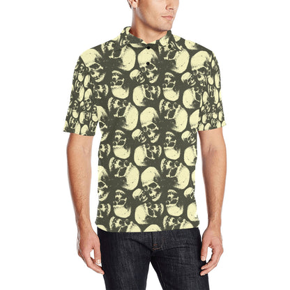 Skull Print Design LKS302 Men Polo Shirt