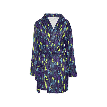 Shark Neon color Print Women's Fleece Robe