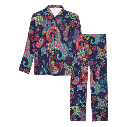Paisley Boho Pattern Print Design A06 Men's Long Pajama Set