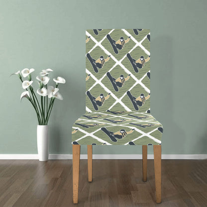 Snowboard Man Print Design LKS302 Dining Chair Slipcover