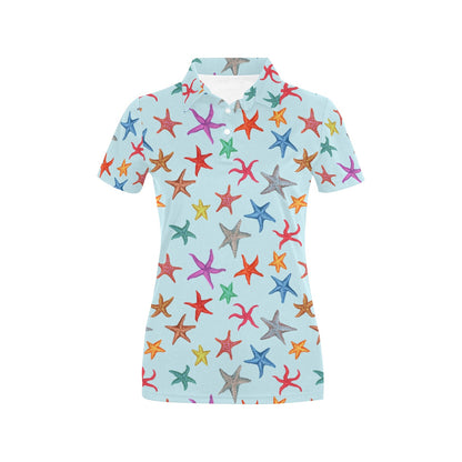 Starfish Print Design LKS402 Women's Polo Shirt