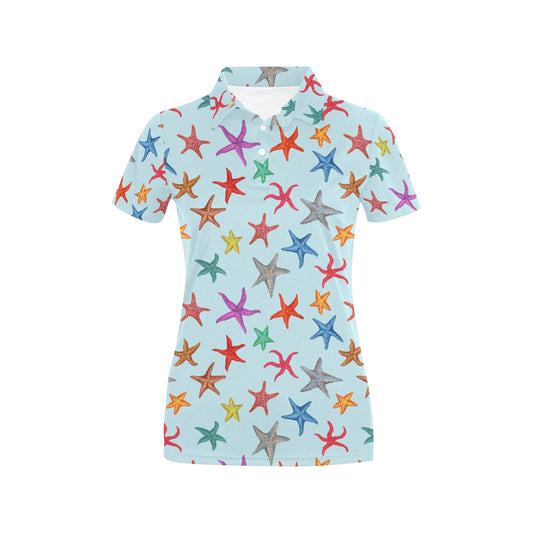 Starfish Print Design LKS402 Women's Polo Shirt