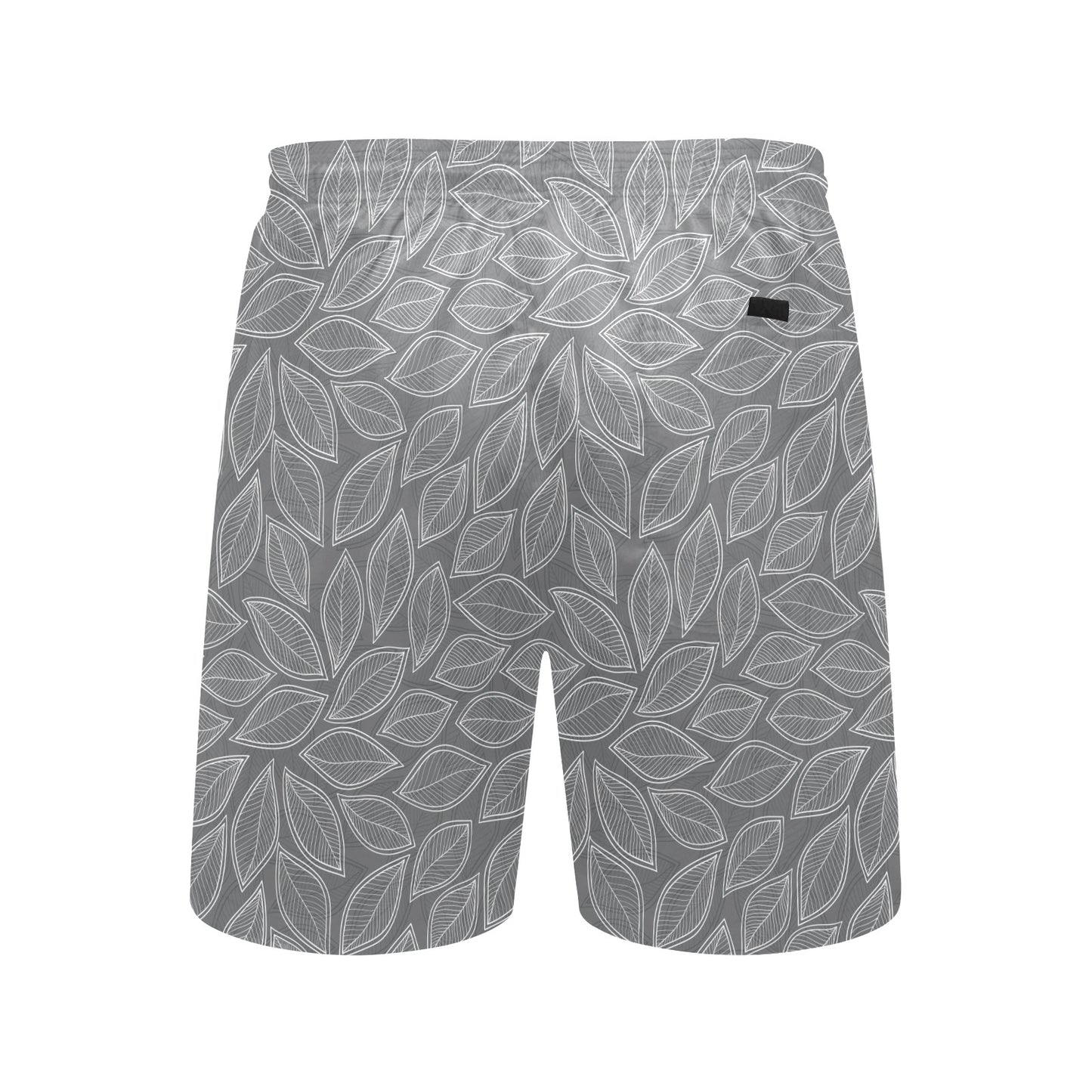 Elm Leave Grey Print Pattern Men's Swim Trunks Beach Shorts