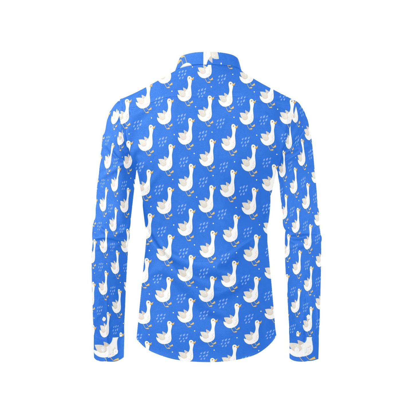 Goose Print Design LKS402 Men's Long Sleeve Dress Shirt