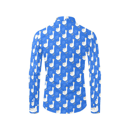 Goose Print Design LKS402 Men's Long Sleeve Dress Shirt
