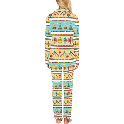 American indian Life Pattern Women's Long Pajama Set