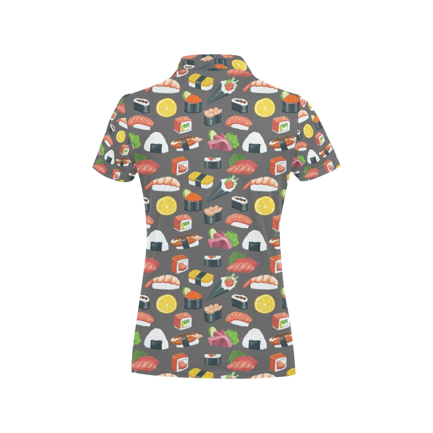 Sushi Pattern Print Women's Polo Shirt