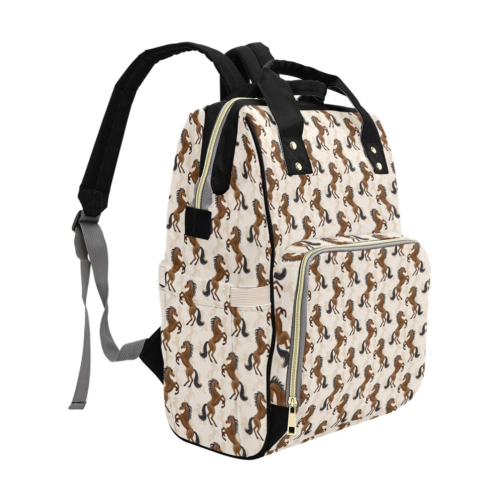 Horse Print Design LKS308 Diaper Bag Backpack