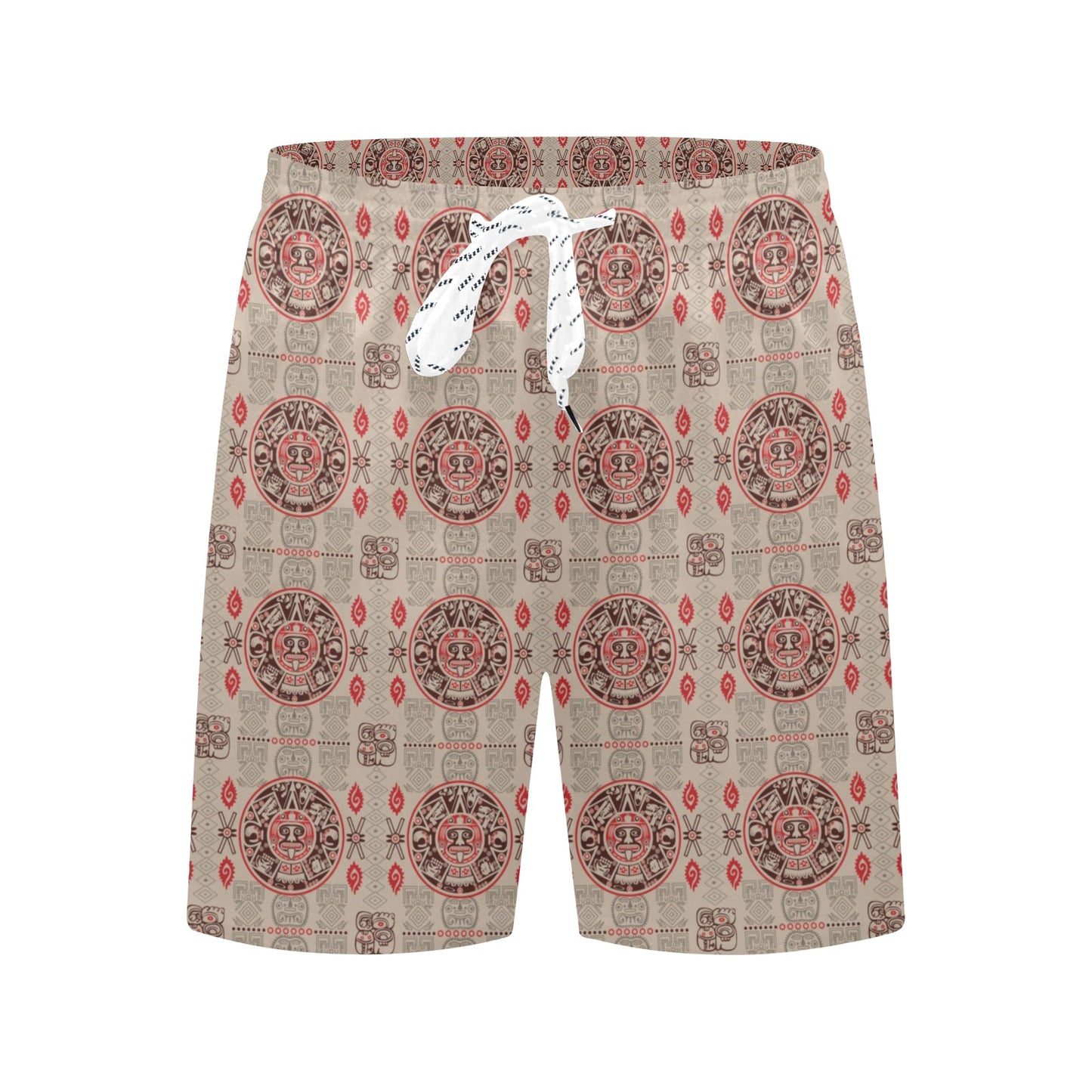 Calendar Aztec Print Pattern Men's Swim Trunks Beach Shorts