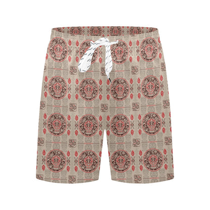 Calendar Aztec Print Pattern Men's Swim Trunks Beach Shorts