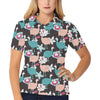 Guinea Fowl Pattern Print Design 03 Women's Polo Shirt