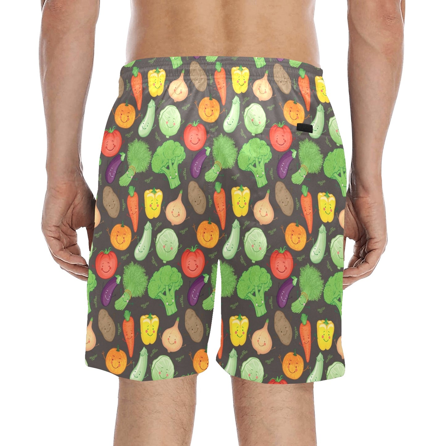 Vegan Funny Themed Design Print Men's Swim Trunks Beach Shorts