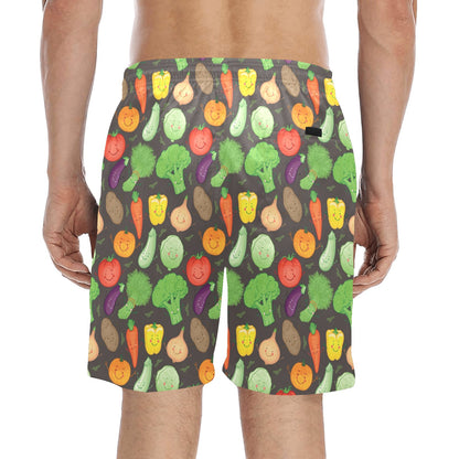 Vegan Funny Themed Design Print Men's Swim Trunks Beach Shorts