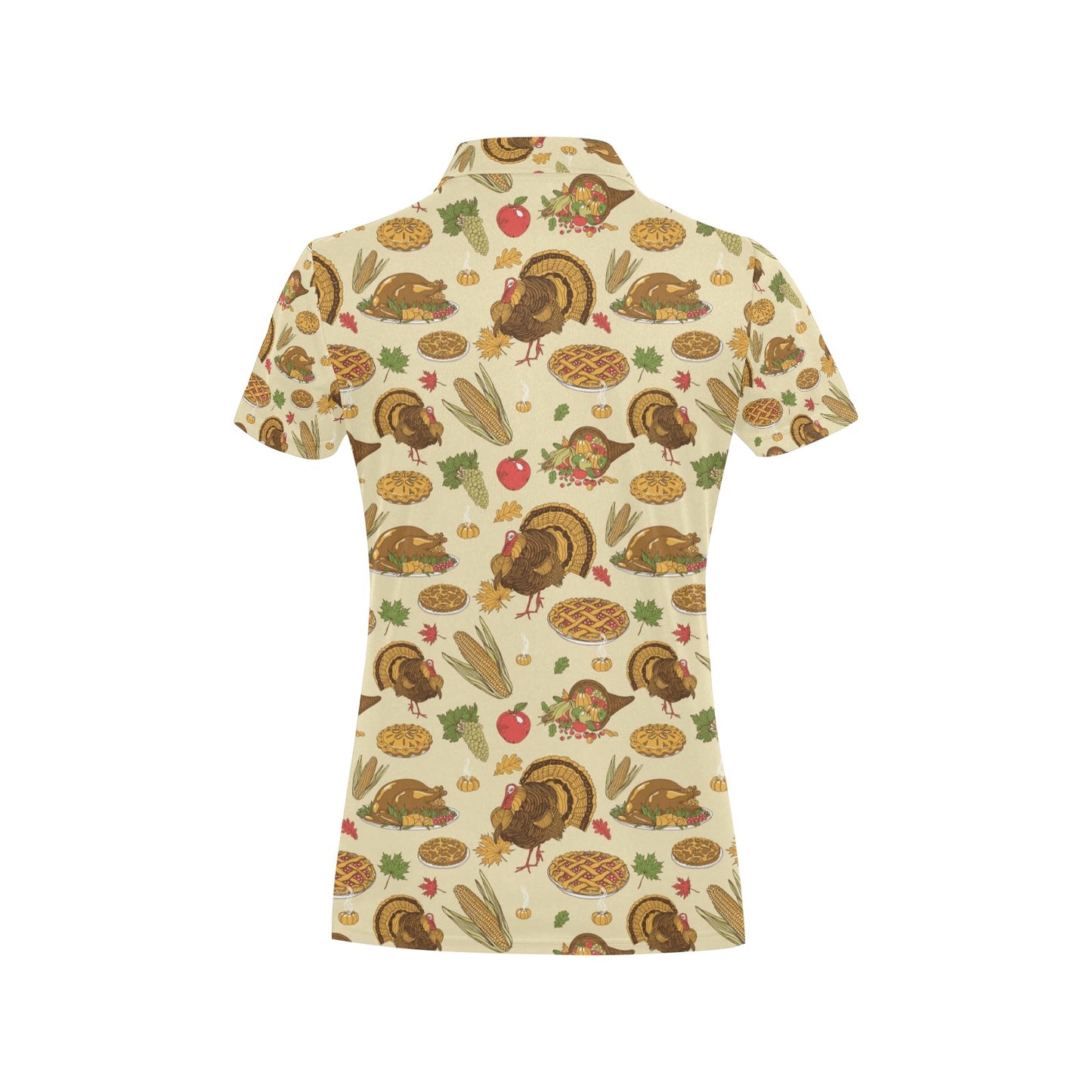 Thanksgiving Print Design LKS302 Women's Polo Shirt
