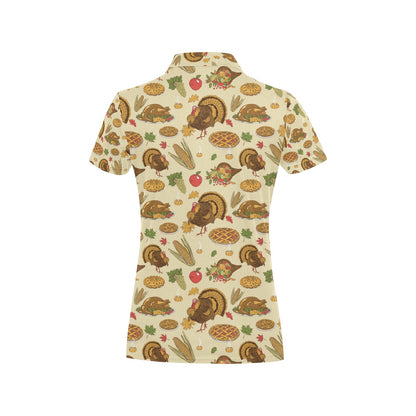 Thanksgiving Print Design LKS302 Women's Polo Shirt
