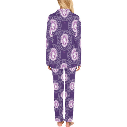 Leo Pattern Print Design 04 Women's Long Pajama Set