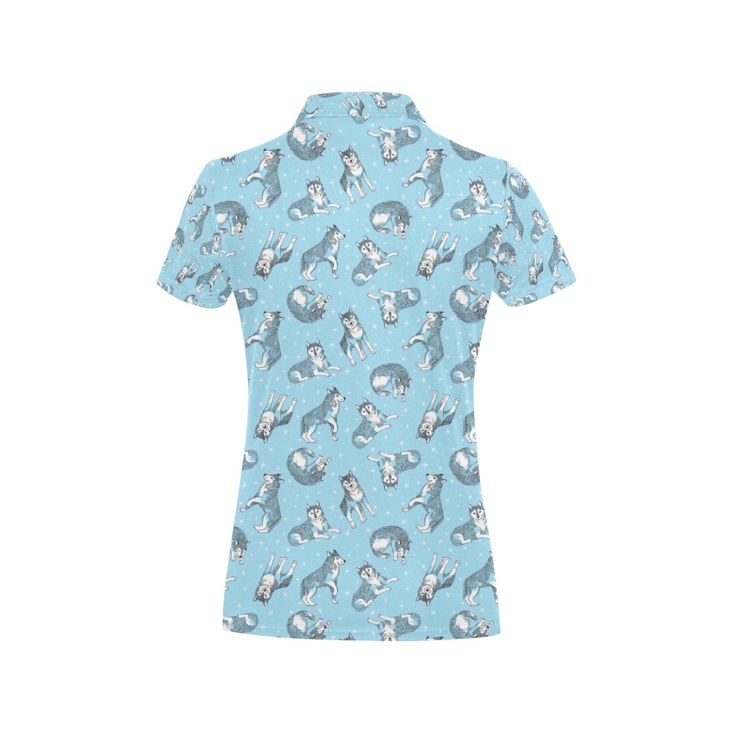 Wolf Design Print Pattern Women's Polo Shirt