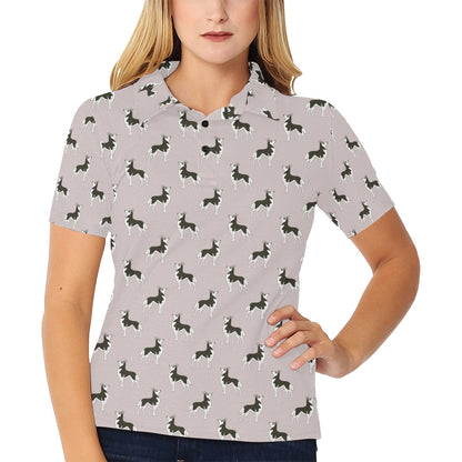Siberian Huskies Print Design LKS301 Women's Polo Shirt